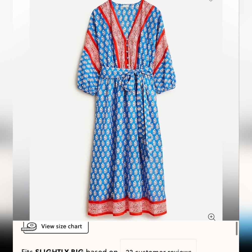 J Crew Cotton Blockprint Midi Dress